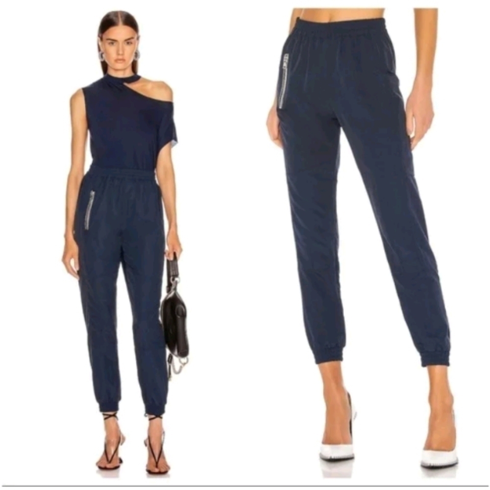 RtA Finn Shell Navy Blue Nylon Joggers Unlined Track Pants sz M